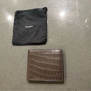 Saint Laurent Crocodile Embossed Wallet